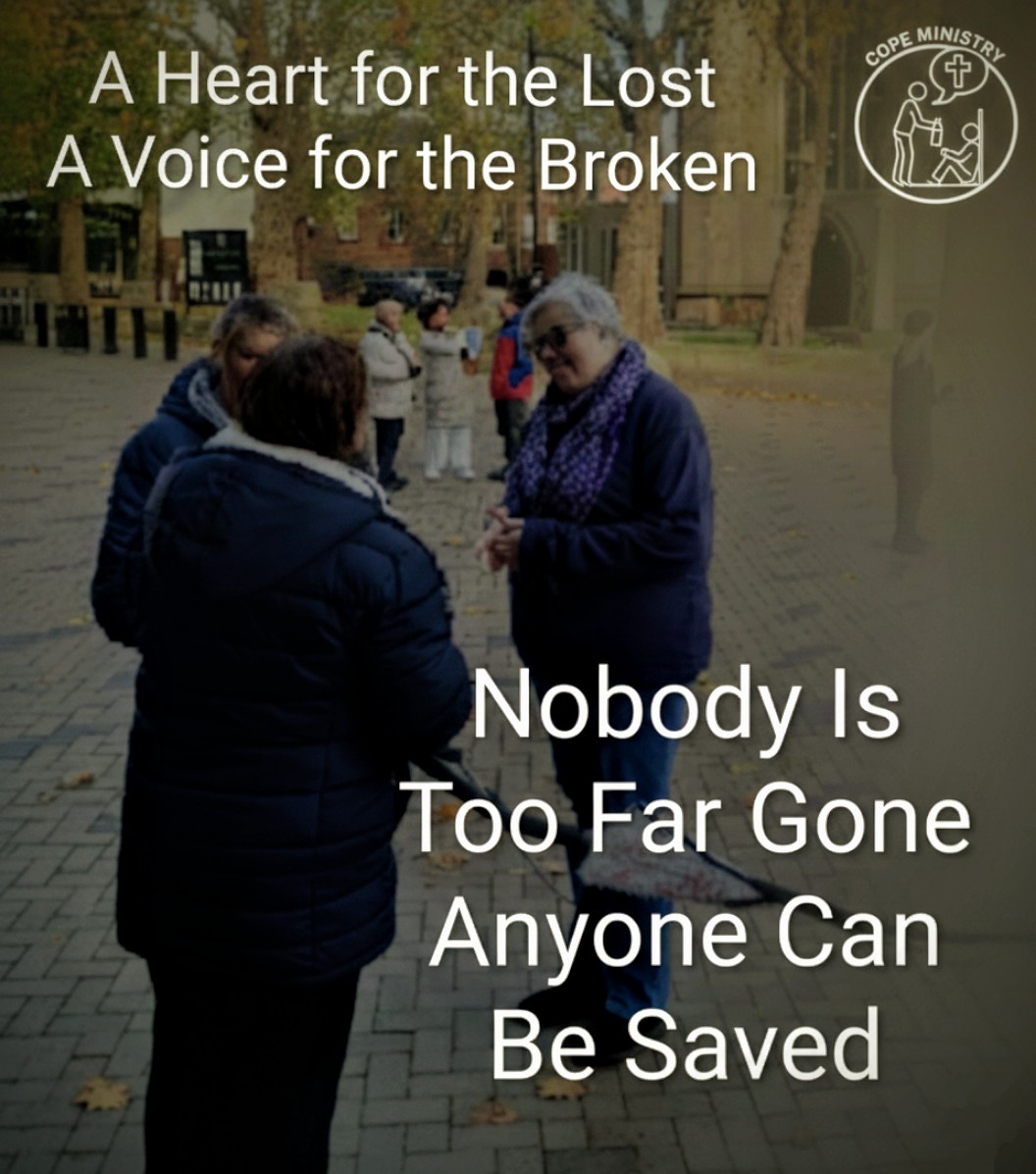 COPE Ministry mission graphic A heart for the lost, A voice for the broken in Wakefield