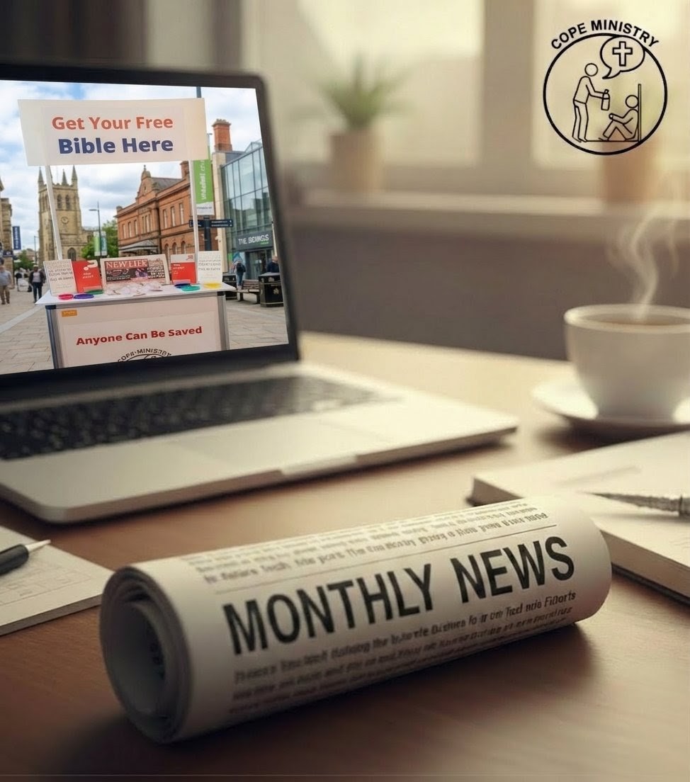 Stay updated with the Cope Ministry monthly newsletter. See our latest street outreach efforts in Wakefield and learn how we are distributing free Bibles to the community.